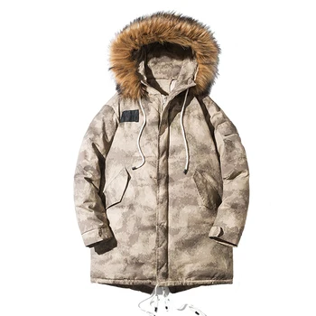 

Japanese Tooling Wind Long Cotton Coat Male Loose Casual Camouflage Tooling Cotton Cothing Super Personality Handsome Coat