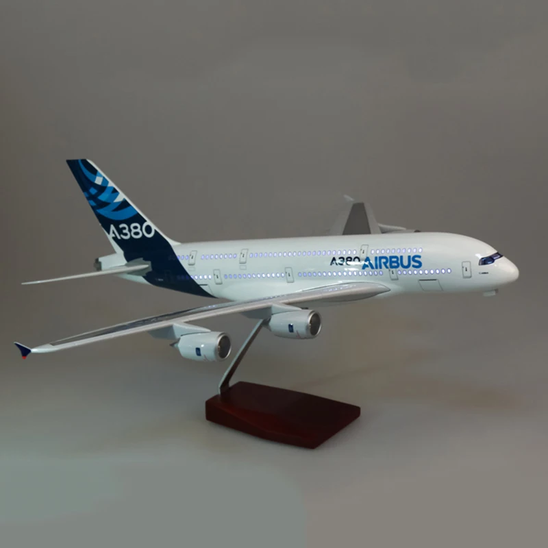50CM 1/160 Airbus A380 Prototype Airline plane model alloy airframe W landing gear& light airplane toys fixed-wing aircraft