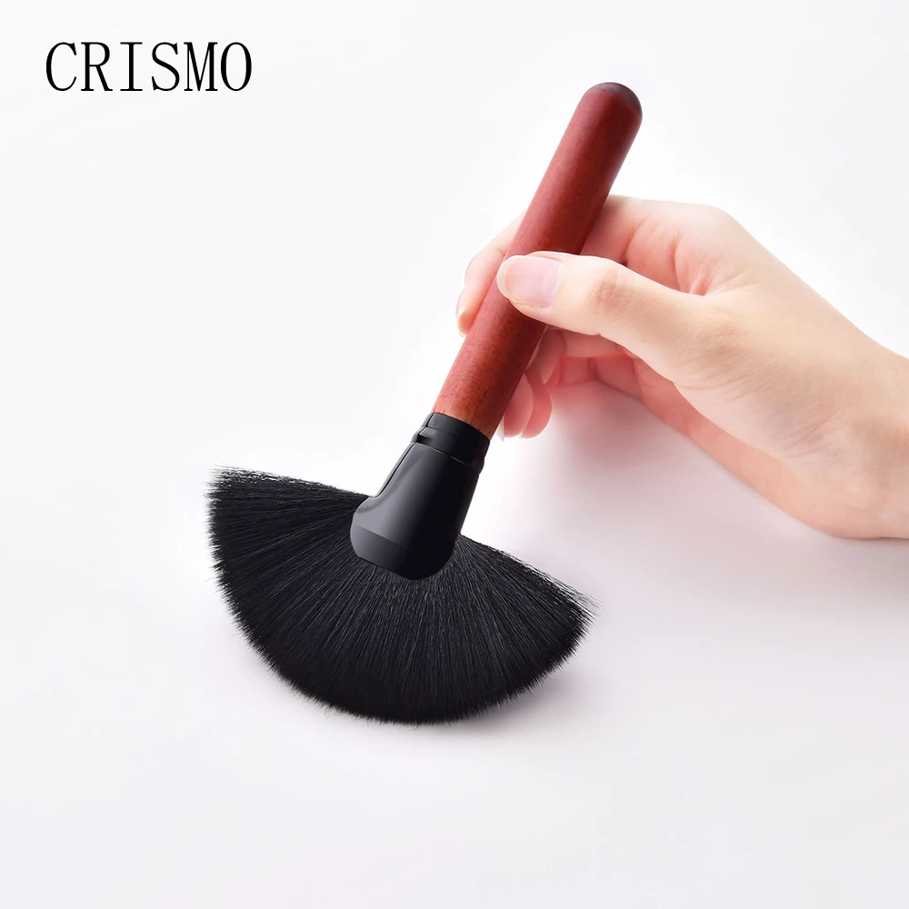 CRISMO, 4 шт., красные деревянные кисти для макияжа, набор румян, основа для пудры, кисть для растушевки, Веерная кисть, косметическая Кисть для макияжа, pinceis de maquiagem