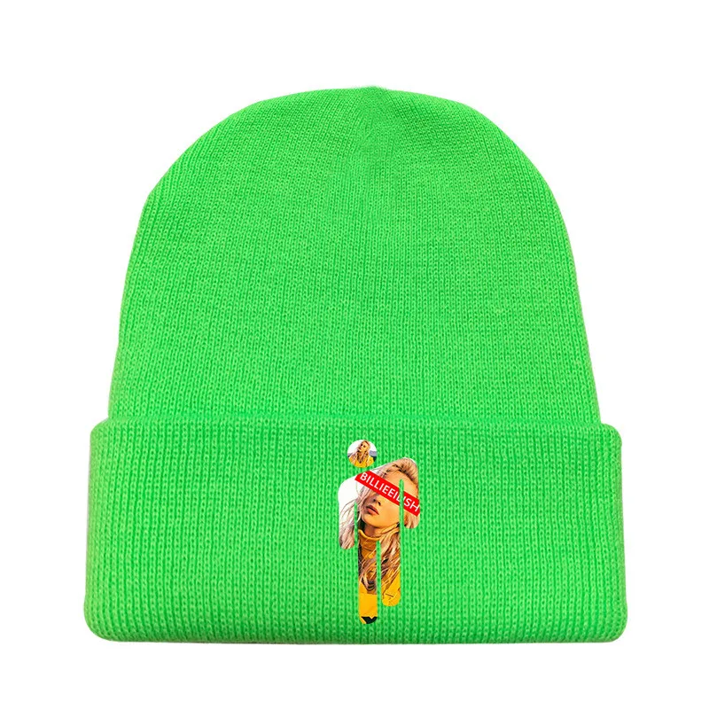 Billie Eilish Beanie желтая вязаная шапка для мужчин хип-хоп зимняя шапка женская мягкая вязаная шапка женская уличная шляпа Лыжная шапка