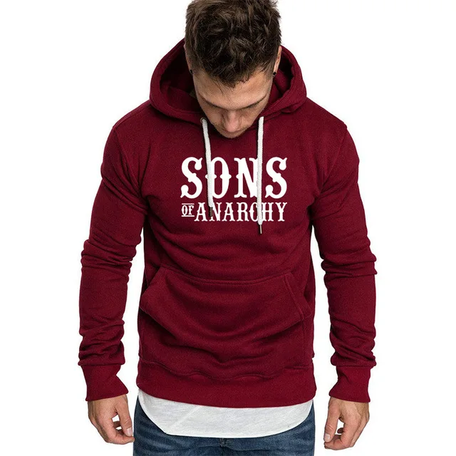 SOA Sons of anarchy/Новинка; модная мужская спортивная одежда с капюшоном; Мужская Повседневная Толстовка; зимняя Флисовая теплая одежда в стиле хип-хоп; Q - Цвет: as picture