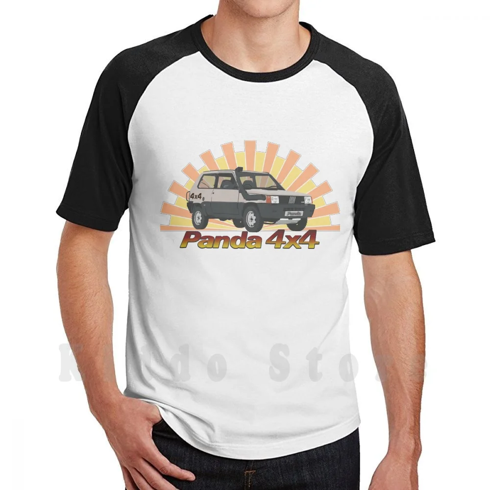 Fiat Panda 4X4 Sunset ( Beige Su Bianco) T Shirt Fai Da Te Big Size 100% Cotone Fiat Panda 4X4 Fiat Panda Fiat Panda Classic Car 4Wd