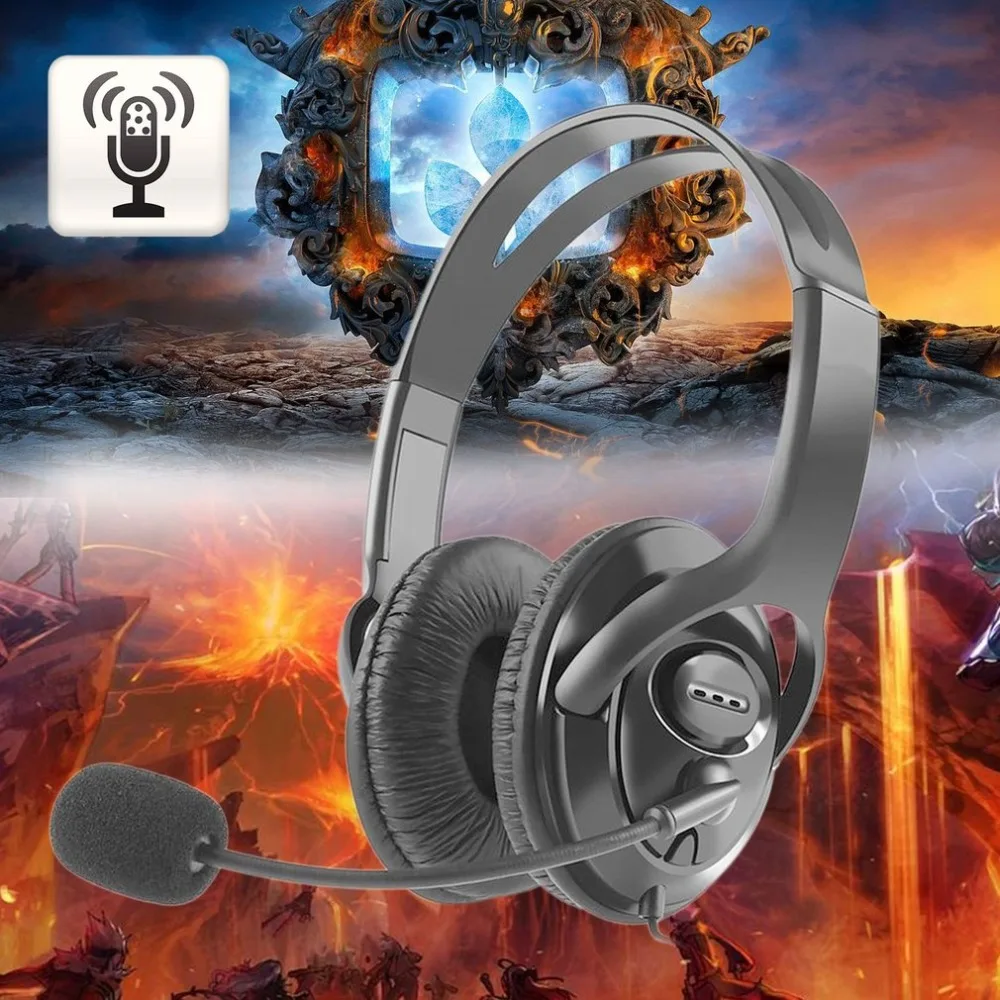 Portable Wired Gaming Headset with Microphone Volume Control Headphone 3.5mm Audio Jack For PS4 Online Game Playing Use