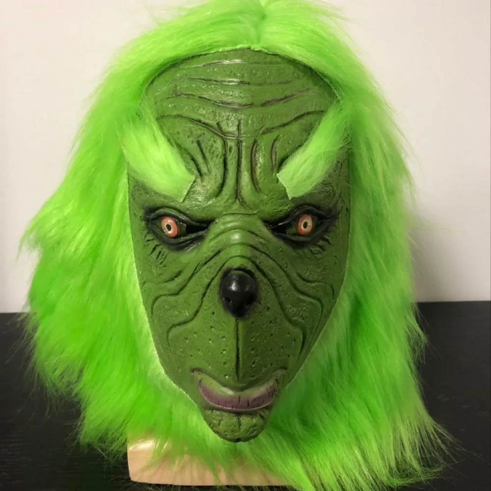 Классический Аниме Косплей Grinch Рождество Хэллоуин натуральный латекс персонаж реквизит костюм для взрослой Вечеринки аксессуары