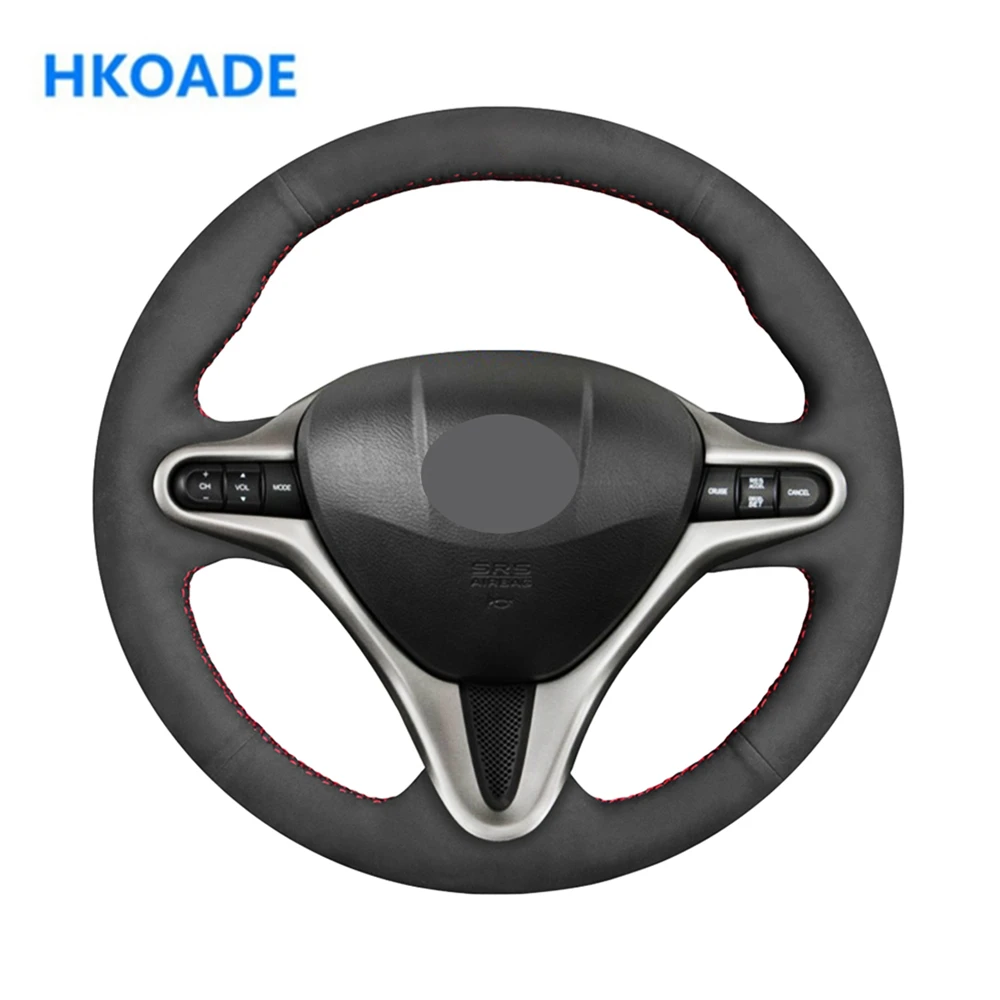 DIY ручная работа удобные замшевые автомобильные аксессуары чехол на руль для Honda