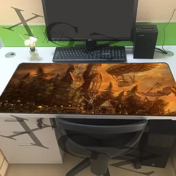 

XGZ Anime Fantasy Forest Technology Large Game Mouse Pad Black Lick-edge Computer Desk Mat Slip Custom Fashion Couple Coasters