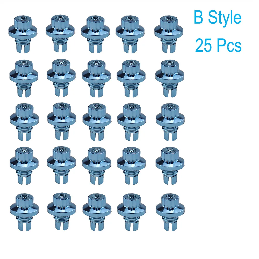 B Style 25pcs Blue 25 шт./компл. Фирменная Новинка Пластик Спайк ступицы колеса для автомобиля с заклепками для колесо крышка колесных дисков для губ на шурупе-болте шины автомобиля Тюнинг тюнинга LGMD001-JT& P - Название цвета: B Style 25pcs Blue
