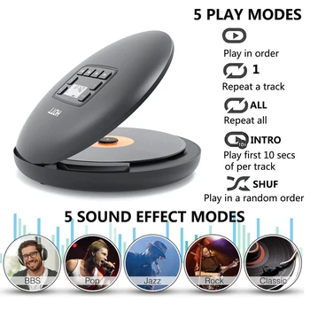

Portable CD Player Rechargeable LED Display CD Player, Personal CD Walkman To Enjoy Music and Audio Book CD Player Portable
