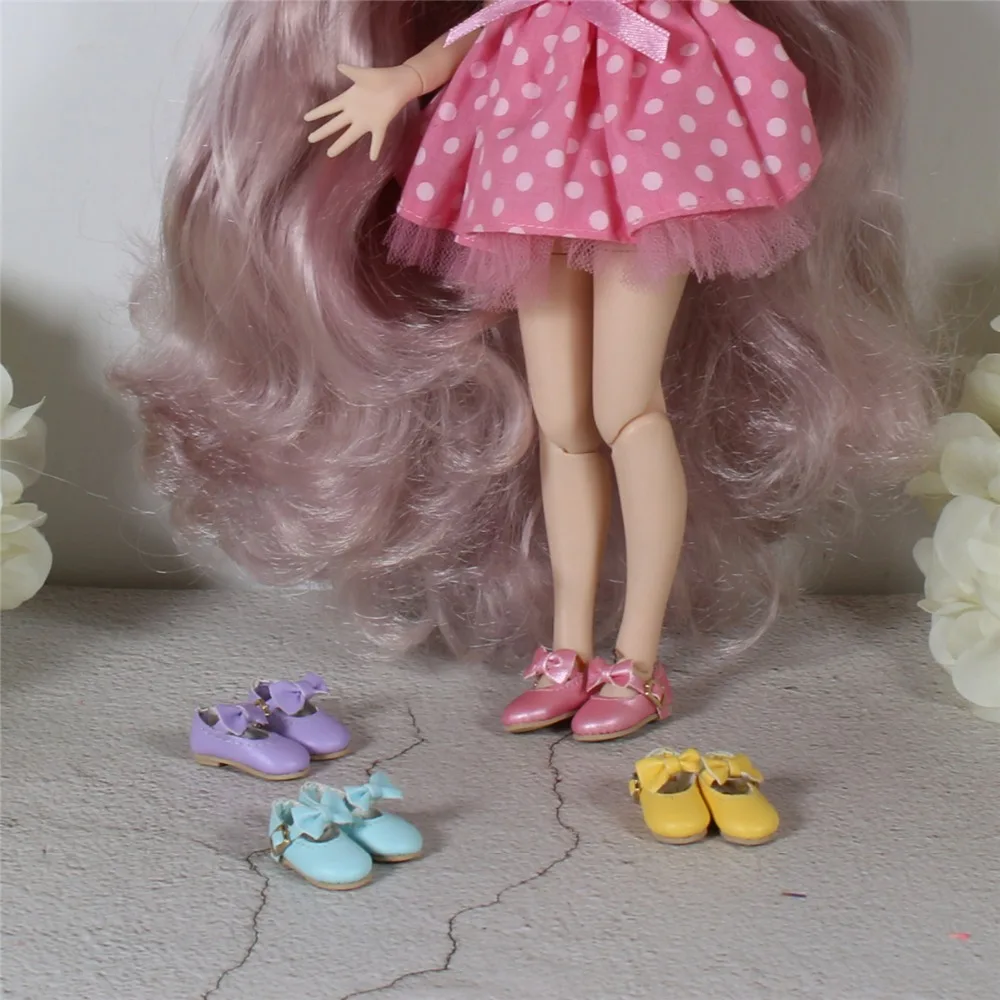 Neo Blythe Кукольные винтажные туфли с бантом 4