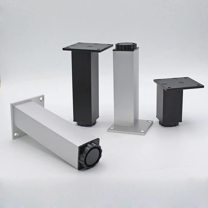 4pcs/lot 5-30cm Aluminum alloy cabinet foot Height adjustable Furniture support legstable Chairs Bed Sofa Feet square Level Feet