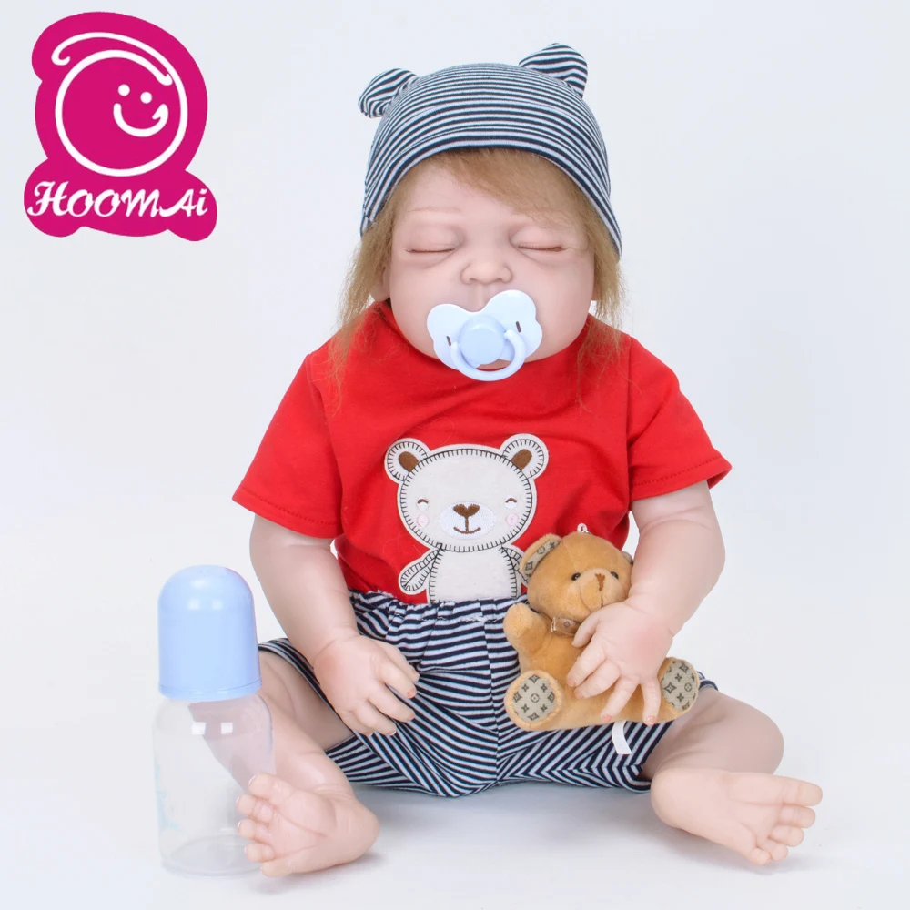 22 дюйма Кукла Reborn Baby Doll для девочек 55 см реалистичный Мягкий силикон живой детей