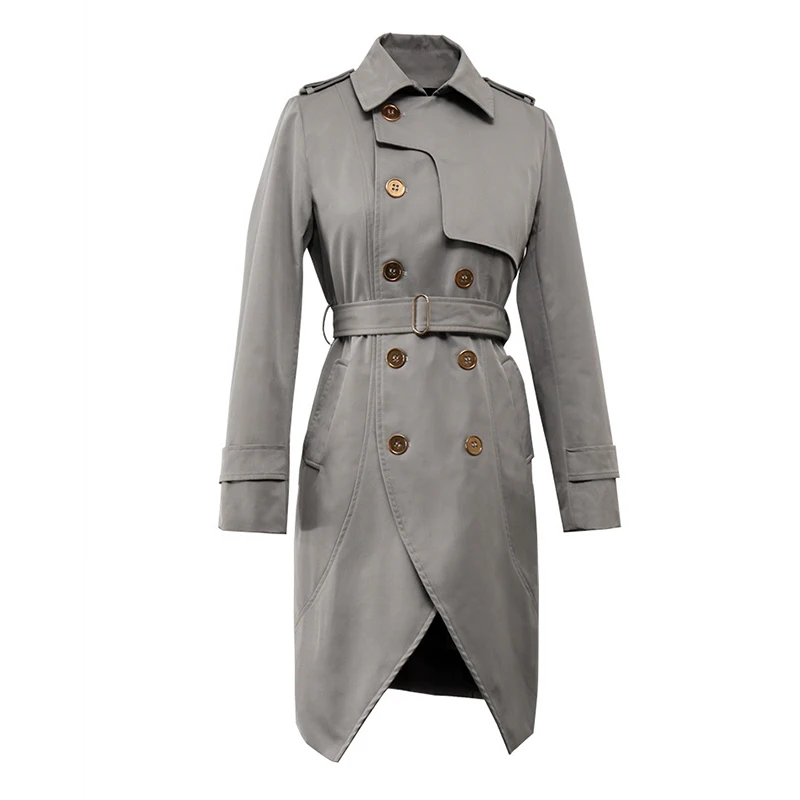 TWOTWINSTYLE Casual Irregular Trench For Women