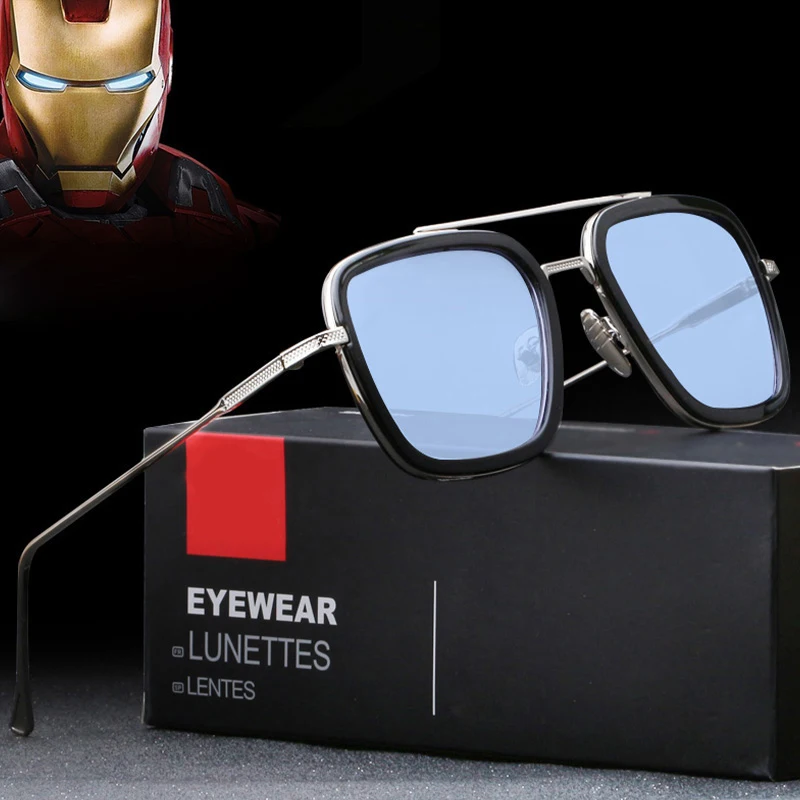 The Avengers 3 iron Man Sunglasses Men Fashion Square Tony Stark glasses Spiderman Edith Sun Glasses Unisex Shades RX214