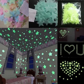 

3D Star Wall Stickers Glow In Dark Home Decoration Wall Decal Luminous Fluorescent Kids Room Decoration Stickers Bedroom Decals