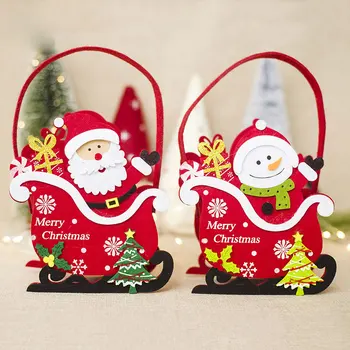 

Christmas Felt Candy Basket Christmas New Year Gift Felt Storage Basket Creative Xmas Ornaments For Festivals Or Parties