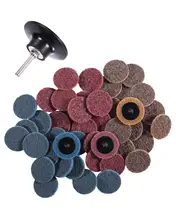 46PCS Roloc Disques 2 Pouces Roll Lock Disques À Changement Rapide 1pcs 1/4 ''Support De Surfaces Disques Fine Moyen Grossier