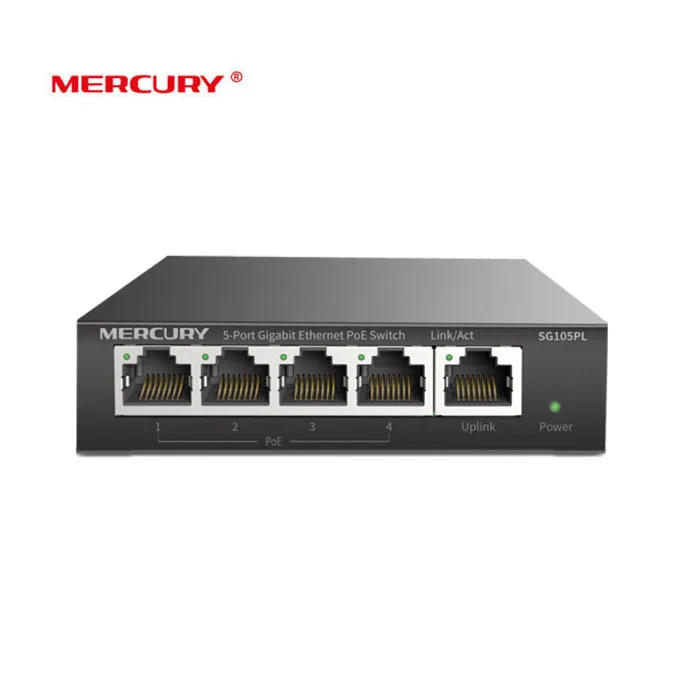 Mercury 5 порт 10/100/1000 Мбит/с коммутатор gigabit PoE мощность по Ethernet для ip-камеры AP мониторинг до 30 Вт за(SG105PL