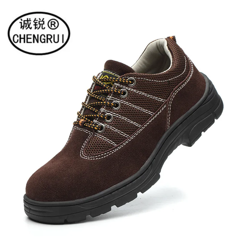 

Safety Shoes Summer Breathable Low Top Suede Cowhide Safety Shoes Stab Smashing Acid And Alkali Resistant Wear-Resistant Work Sh
