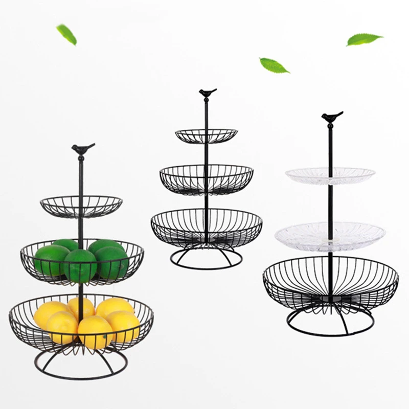 

3-Tier Stand three-layer Fruit plate Cake Stand Dessert Vegetable Storage Rack Iron Acrylic Detachable Storage Holder Fo