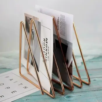 

Faroot New Arrival Simple & Practical Iron Magazine Rack Desk Storage Rack Unique Nordic Book Shelf