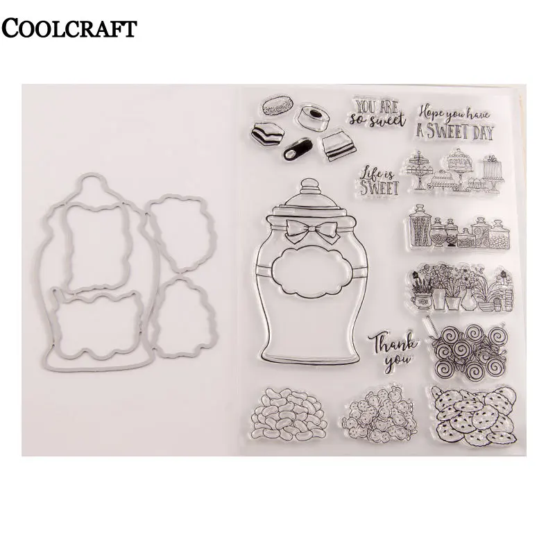 Jar Flowers Foods Stamp and Die Набор для скрапбукинга открытка оформление благодарения
