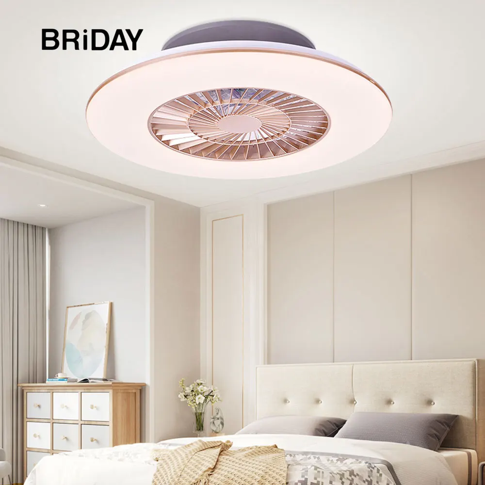 

ultra-thin Bedroom decor led ceiling fan with lights remote control lamp invisible simple modern fans lamps dimmable ventilator