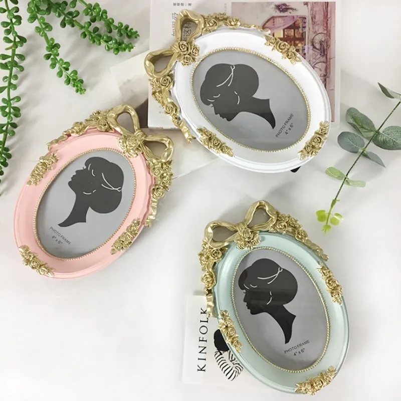uropean Retro Home Photo Studio Craft Gift Ornaments Wall 6 Inch Wedding Frame Resin Creative Photo Frame