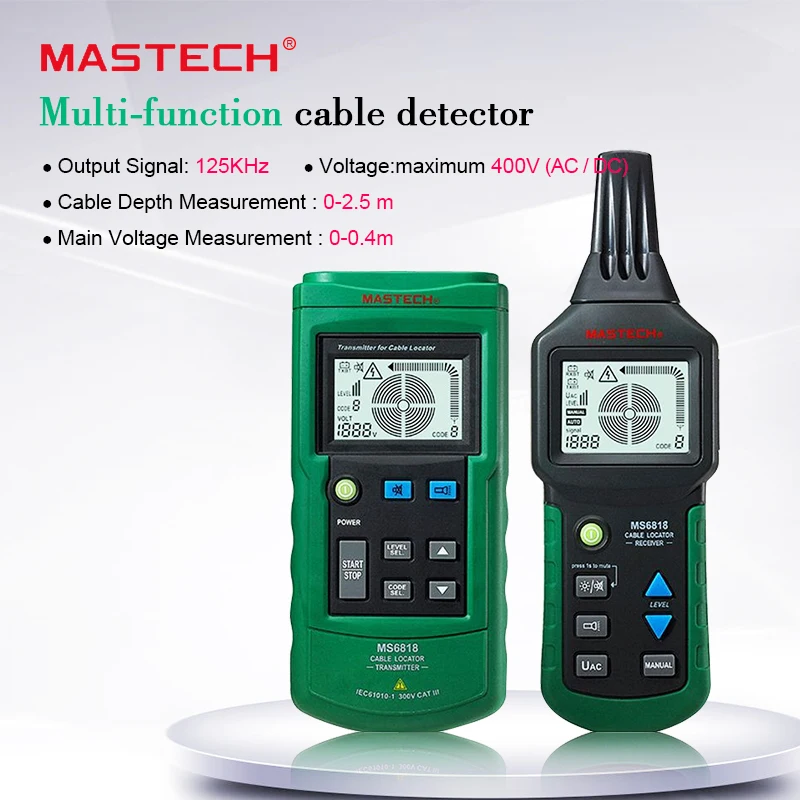 Цифровой тестер проводов MASTECH MS6818 Многофункциональный кабельный детектор 12 ~ 400 В