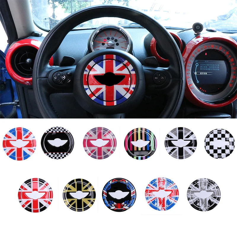 Car Stickers Car Steering Wheel Stickers Car Steering Wheel Logo Stickers Automobile Interior Stickers Car Emblem Stickers Car Repair Stickers Console Panel Sticker Car Accessories For MINI COOPER R55 R56 R57 R58 R59 R60 R61 Clubman Countryman Steering Wheel Center 3D Dedicated Car Sticker Decal Accessories
