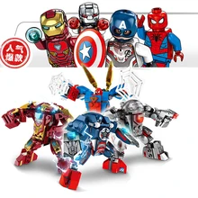 Мстители, стальной ястреб, меха, Человек-паук, меха, строительные блоки, игрушки, совместимые с Legoinglys Assembl, детские рождественские подарки