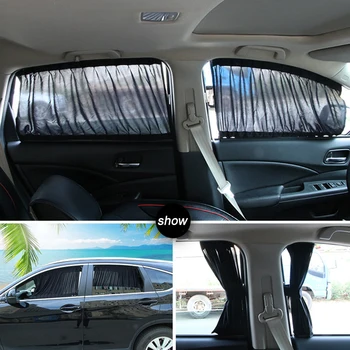 

2020 Car Window Cover Sun Shade Sided Auto Curtain Anti UV Drape Valance Privacy Protect Shade Mesh Visor Summer Protection Film