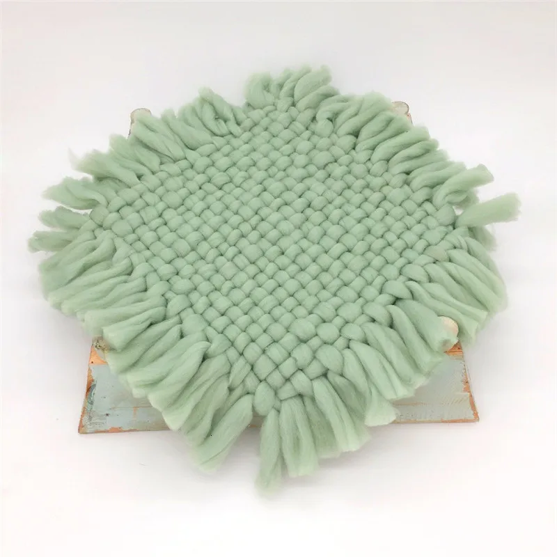 Light Green Реквизит для фотосессии новорожденных аксессуары крючком короткое одеяло фон для фотосессии новорожденных квадратное одеяло 45*45 см корзина наполнитель - Цвет: Light Green