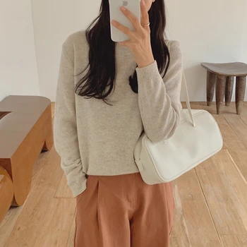 

New Casual Women Sweater Pullover Casual Long Sleeve Knit Sweater Female Jumpers Solid Basic Sweater Ka1206