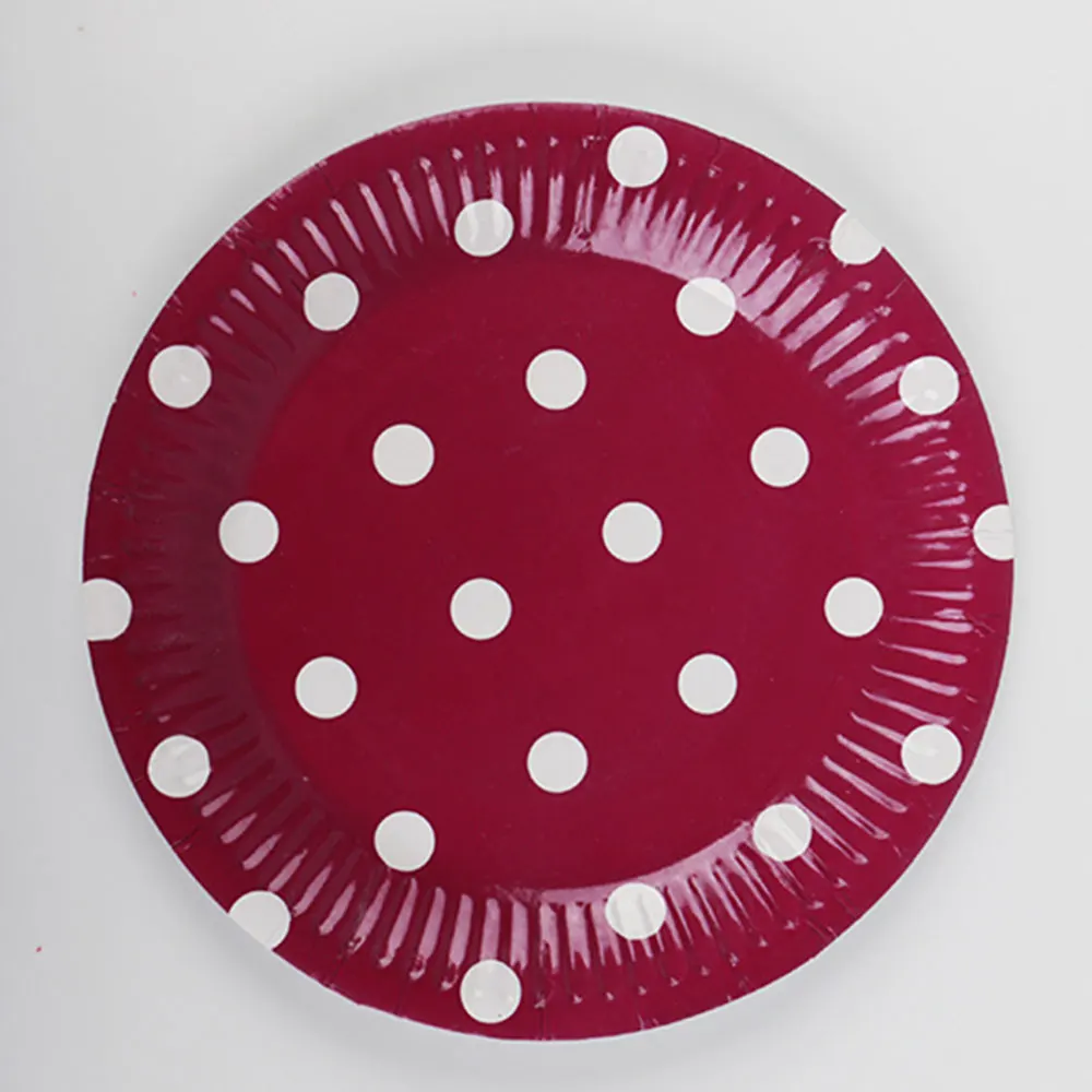 9 inch Rose Red 10 шт. Бумага пластина одноразовые бумажные тарелки для дня рождения вечерние круглая пластина тарелка для фруктов, пирожных лоток посуда День рождения расходные материалы - Цвет: 9 inch Rose Red