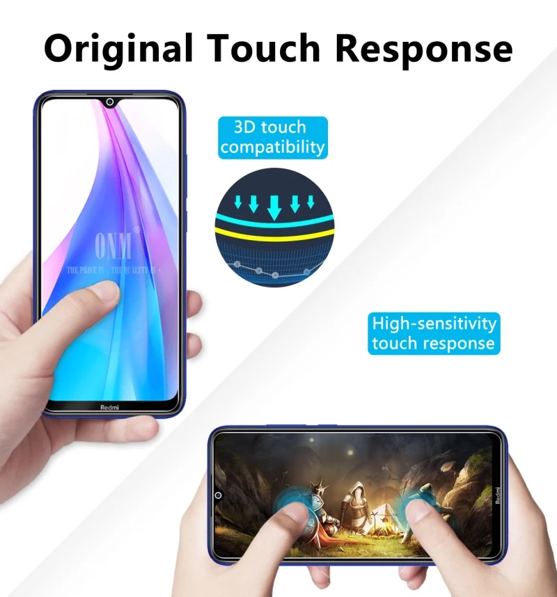 2 шт., закаленное стекло для Xiaomi Redmi Note 8 T, Защитное стекло для экрана 2.5D 9 H, закаленное стекло для Redmi Note 8 T, защитная пленка
