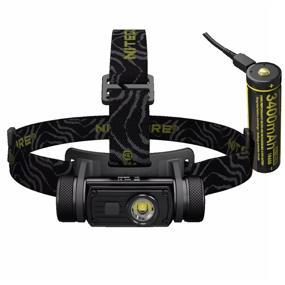 HC60 NL1834R NITECORE HC60 налобный светильник CREE XM-L2 U2 светодиодный Макс. 1000 люмен световой луч 117 м зарядка через usb налобный фонарь для спорта на открытом воздухе головной светильник - Испускаемый цвет: HC60 NL1834R