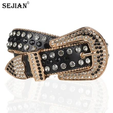 

Women's Needle Buckle Belt Inlaid Rhinestone Widened Lengthened Needle Buckle Fashion Personalized Belt Style Punk Belt