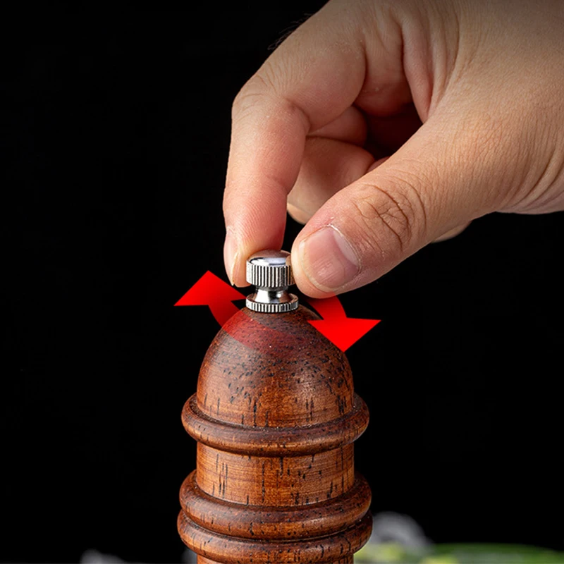 Solid Wood Salt and Pepper Grinder Manual Spice Grinder Adjustable Pepper Mill Salt Pepper Shaker With Acrylic Body Kitchen Tool
