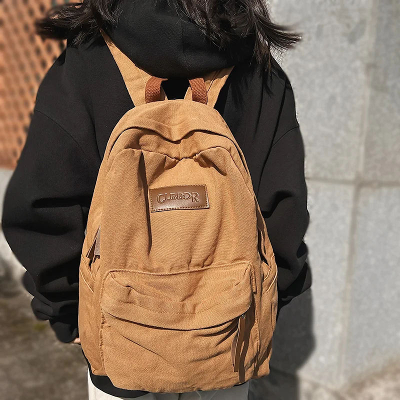 Women's Men Canvas Travel Backpack Student School Bag Back Pack Laptop Rucksack 