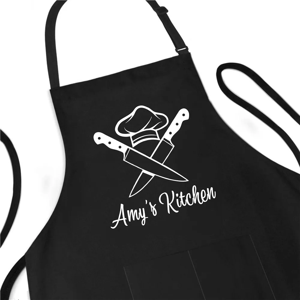New Kitchen Apron For Man and Woman Personalized Name Birthday Gifts Apron Home Party Accessory Barbecue