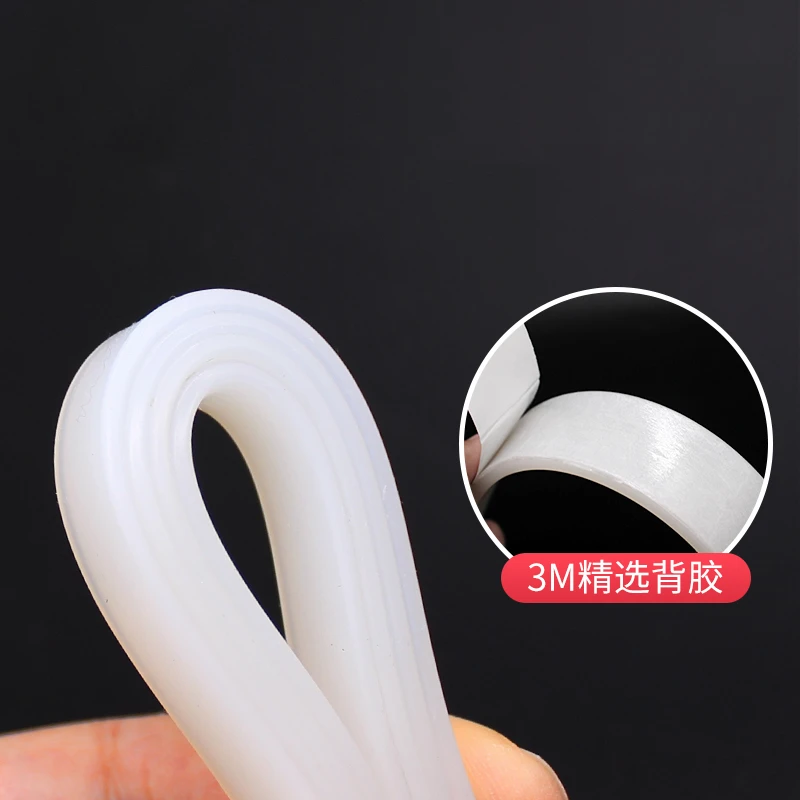 Self adhesive Solid Silicone Rubber Seal Strip Flat Buffer Pad Cushion Mat High Temperature