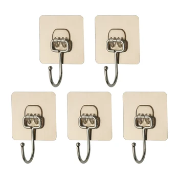 

5Pcs Large Size Wall Sticker Hooks Strong Transparent Non-Marking Glue Hook Kitchen Bathroom Wall Waterproof Wall Sticker Hook