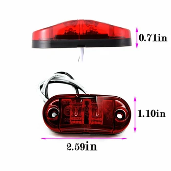 

10 RV Travler Lights CAR Red Amber 2 LED 2.5inch 12V - 24V DC Practical