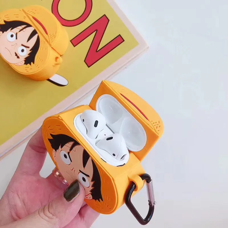 Для AirPods чехол для Apple 3D мультфильм цельные корпусы гарнитурные для Airpods 1 2 силиконовый чехол Аксессуары Защитная крышка брелок