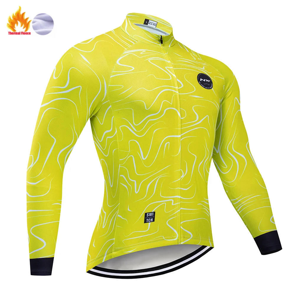 Winter Jersey NW зимняя теплая флисовая одежда для велоспорта мужской костюм Джерси для прогулок верховой езды на велосипеде MTB Одежда Теплый комбинезон комплект - Цвет: Winter Jersey