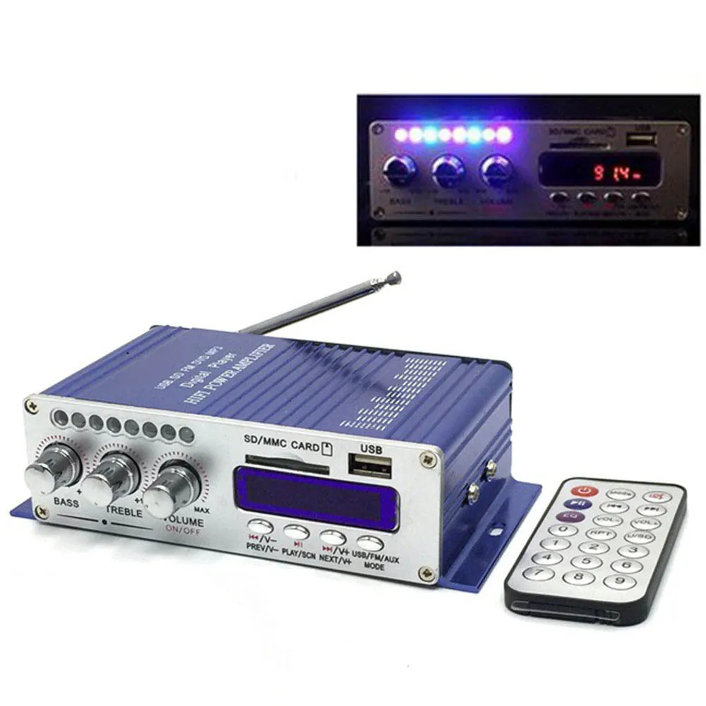 Автомобильный усилитель мощности стереозвук режим Hi-Fi 2 канала Bluetooth мини FM аудио
