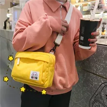 Весенние новые продукты корейский стиль холщовый рюкзак простой сплошной цвет одно плечо крест-тело двойного назначения Рюкзак