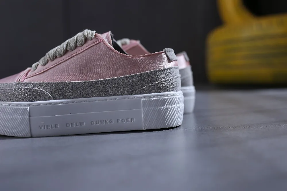 Fashion Women Flats Bling Patchwork Sneakers Platform Shoes Satin Casual Shoes Round Toe Lace Up spring summer autumn