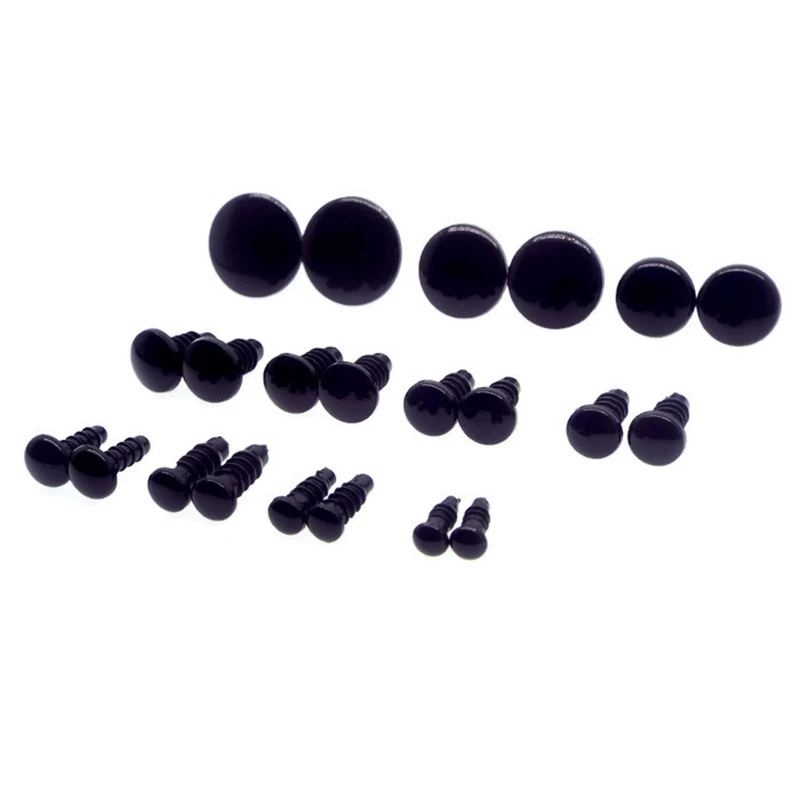 6mm/8mm/9mm/10mm/12mm Safety Eyes Black Color Fit for Crochet /Stuffed /Amigurumi Doll Come With Washers 2