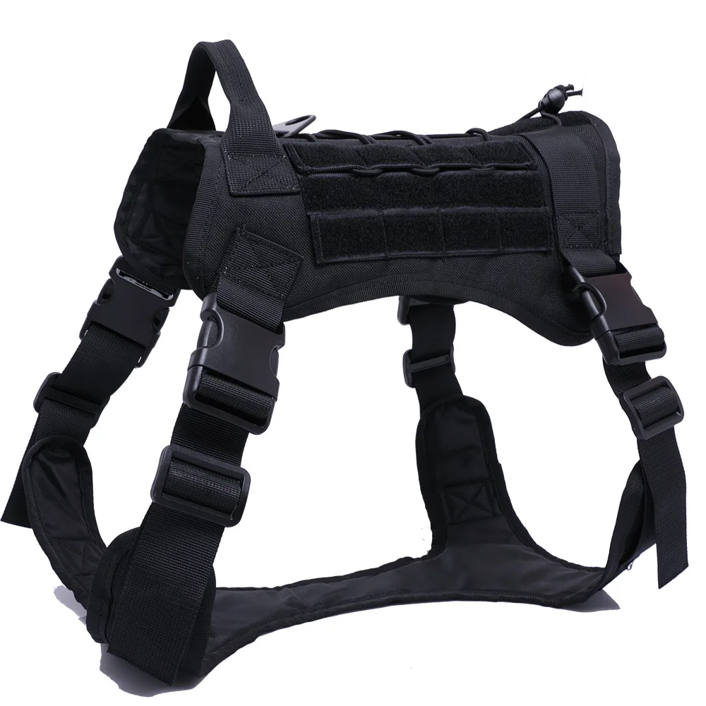 

Outdoor Training Tactical Service Dog Vest Harness Dog Clothes Polices Dog Jackets MOLLE 1000D Nylon Vest Hunting Equipment